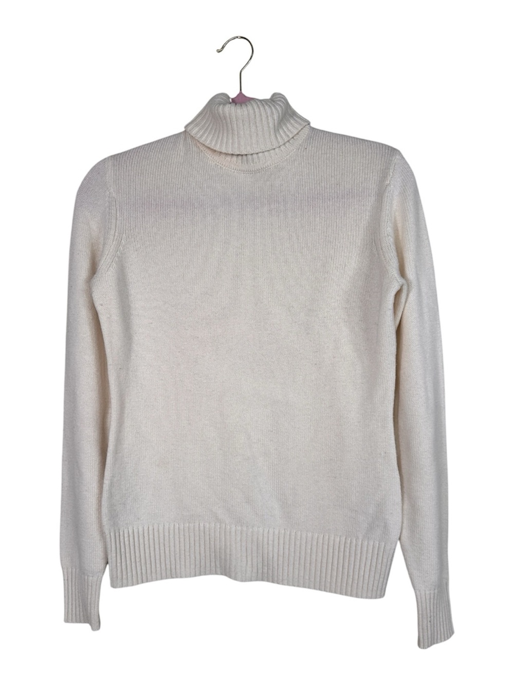 Brooks Brothers Cream Cashmere Blend Turtleneck Sweater Womens S Casual Fall